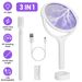 3 In 1 Electric Bug Zapper Racket 90ºRotating Bug Zapper Wand Indoor Outdoor Handheld Mosquito Swatter With Telescopic Extension Wand_maomaolike.com