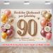 90th Birthday Party Banner - 2D Flat Polyester Backdrop With Balloon Theme, Wall Hanging Photo Props, Party Decor_maomaolike.com