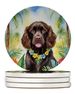 Boykin Spaniel Luau Large Sandstone Coasters Pack Of 4 Absorbent Round Coasters Decor Gifts For Men Or Women, 4 In, Multicolor_maomaolike.com