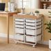 10-Drawer Rolling Cart With Wooden Tabletop And Lockable Wheels For Office For Offices, Studios, And Classrooms_maomaolike.com