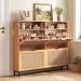 Boho Style Shoe Cabinet Cabinet With 4 Flip Drawers & Open Shelves, Freestanding Shoe Organizer For Entryway_maomaolike.com