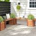 Teak Oil Finish Raised Garden Bed Wood Planter Box With Bench_maomaolike.com