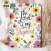 The Lord Is My Shepherd Themed Painting Poster, Whimsical Hand-drawn Floral Poster, Inspirational Religious Message Decor Ideal For Home, Living Room_maomaolike.com