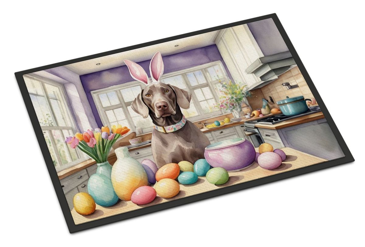 Decorating Easter Weimaraner Doormat Front Door Mat Indoor Outdoor Rugs For Entryway, Non Slip Washable Low Pile, 24H X 36W_maomaolike.com
