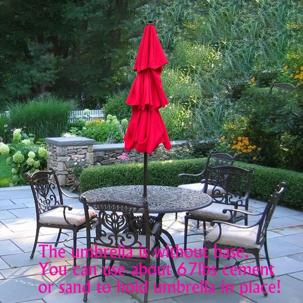 9Ft 3-Tiers Outdoor Patio Umbrella With Crank And Tilt And Wind Vents For Garden Deck Backyard Pool Shade Outside Deck Swimming Pool_maomaolike.com