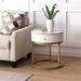 Modern Nightstand With Drawer, Marble Round End Table With Storage, Side Table For Living Room&Bedroom_maomaolike.com