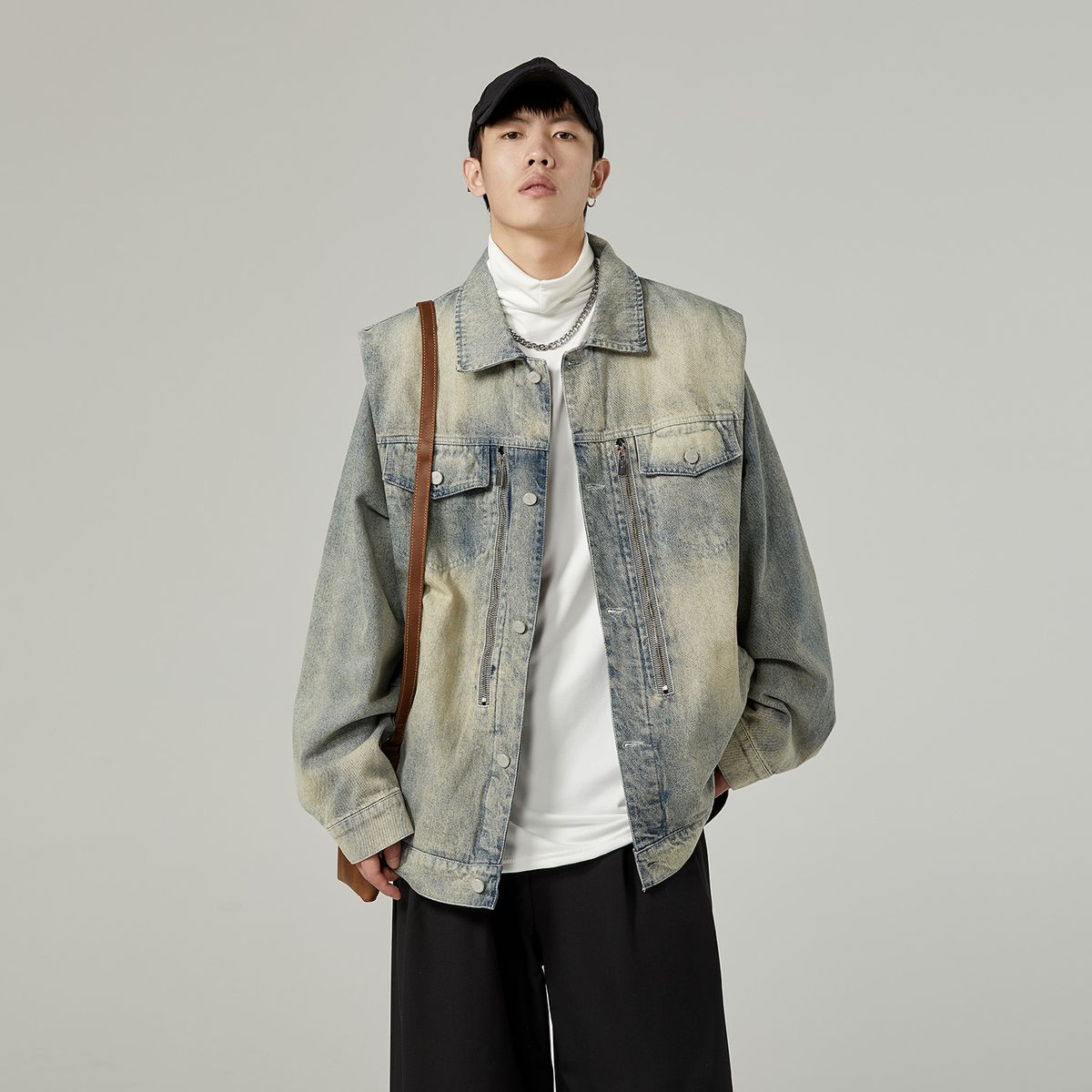 New American vintage washed loose and versatile denim jacket for men with a high-end feel, explosive street workwear jacket, retro jacket_maomaolike.com