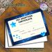 Pet Adoption Certificate Painting Poster, Starry Blue Decorative Certificate-style Poster, Warm Formal Document For Pet Adoption Records, Ideal For_maomaolike.com