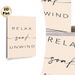 Relax Soak Unwind Typographic Painting Poster, Minimalist Modern Mixed-font Text Poster, Calming Neutral-toned Design To Foster Serene Vibe, Ideal For_maomaolike.com