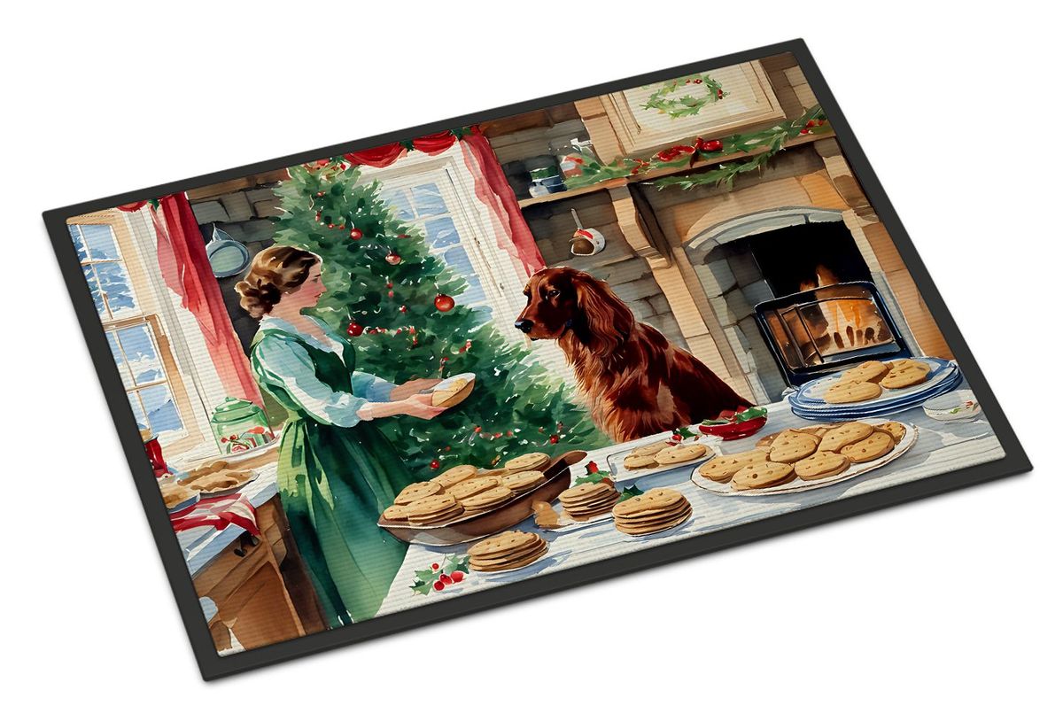 Irish Setter Christmas Cookies Doormat Front Door Mat Indoor Outdoor Rugs For Entryway, Non Slip Washable Low Pile, 24H X 36W_maomaolike.com
