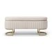 Storage Bench Bedroom Bench, Velvet Oval Upholstered End Of Bed Bench With Golden Metal Legs,50"Modern Storage Ottoman Bench For Bedroom, Living Room,Entryway,Window, Black_maomaolike.com