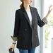 Women's Clothing Casual All-match Slim-fit Slim-fit Plaid Women's Work Suit_maomaolike.com