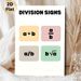 Division Signs Math Educational Painting Poster, Pastel-colored Minimalist Poster, Clear Division Symbols Display To Aid Math Notation Learning_maomaolike.com