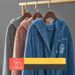 Home Textile Soft Touch Micro Fleece Hooded Bathrobe Plush Long Spa Robe Absorbent Bathrobe_maomaolike.com