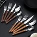 5pcs Silverware Flatware Set Stainless Steel With Rivet Retro Cutlery Set Knife Fork Spoon Set Service For Home Restaurant Wedding_maomaolike.com