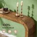 Farmhouse Wood Sofa Table,Narrow Side Table,Curved Design Coffee Table_maomaolike.com