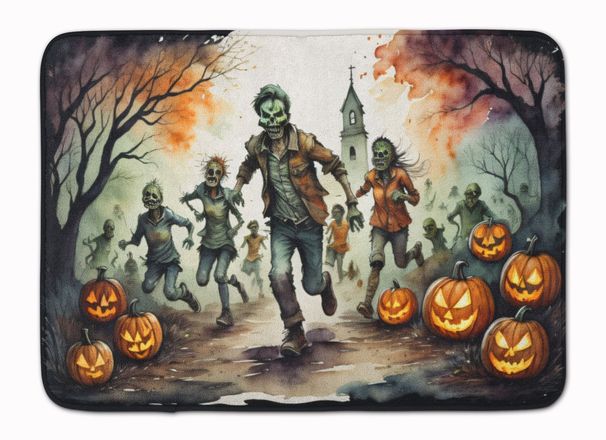 Zombies Spooky Halloween Memory Foam Kitchen Mat Machine Washable Anti-Fatigue Mat Cushion Comfort Bath Mat Or Kitchen Rug_maomaolike.com