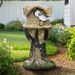 Concrete Bird House With Pedestal - Outdoor Concrete Bird House For Patio Backyard Patio Backyard Outdoor Garden Outside Decoration_maomaolike.com