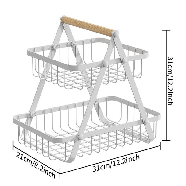 Kitchen multifunctional fruit and vegetable storage rack fruit plate snack vegetable rack portable candy tray fruit basket_maomaolike.com