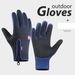 Gloves Zipper outdoor sports gloves Men's cycling plus fleece touch screen waterproof hiking gloves_maomaolike.com