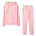Women's Clothing Autumn and Winter Women's Clothing Hot Style Fleece Fashion Leather Badge Long Sleeve Hooded Casual Sports Suit_maomaolike.com