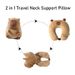 Portable Kawaii Capybara U-shaped 2 In 1 Travel Neck Support Cute Plush Throw Pillow Office Chair Cushions_maomaolike.com