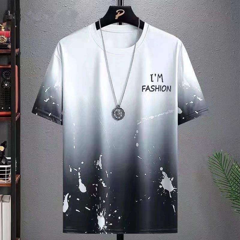 Men's Clothing casual sports suit 2024 summer new style handsome matching shorts Korean version large size loose ice silk short sleeves_maomaolike.com