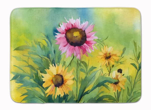 Kentucky Goldenrod In Watercolor Memory Foam Kitchen Mat Machine Washable Anti-Fatigue Mat Cushion Comfort Bath Mat Or Kitchen Rug_maomaolike.com