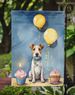 Fox Terrier Happy Birthday Garden Flag Mailbox Flag Decorative Yard Flag Banner Outside Patio Artwork Yard Flower Beds, Garden Size, Multicolor_maomaolike.com
