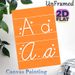 Alphabet Letter A Painting Poster, Vibrant Orange Background With White Letter & Heart Accents Poster, Clear Letter Writing Guide Suitable For Study_maomaolike.com
