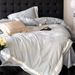 1 High-End Light Luxury 100-Count Long-Staple Cotton Four-Piece Set All-Cotton Jacquard Satin Minimalist Solid Color Naked Sleep D_maomaolike.com
