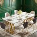 Modern Dining Table With Marble Tabletop For 4-6 People_maomaolike.com