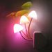 Novelty Fungus EU & US Plug Light Sensor 220V 3 LED Colorful Mushroom Lamp Led Night Lights_maomaolike.com