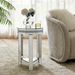 Mirrored Octagon End Table With Crystals Inlay, 2-Tier Modern Small Sofa Table With Storage, Silver Accent Side Table For Living Room, Bedroom, Coffee, And Small Spaces 13.8W X 13.8D X 21H_maomaolike.com