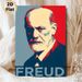 Sigmund Freud Portrait Painting Poster, Vibrant Pop Art Style Poster, Bold Color-blocked Portrait Design, Elegant Artistic Decor Ideal For Home_maomaolike.com