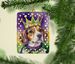 Beagle King Of Mardi Gras Porcelain Ornament Christmas Tree Hanging Decorations For Home Christmas Holiday, Rectangle, Gift, Multicolor_maomaolike.com