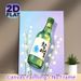 Korean Soju & Lily Of The Valley Painting Poster, Soft Pastel Style Illustration Poster, Delicate Whimsical Decor Ideal For Home Bar, Kitchen Or_maomaolike.com
