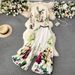 Women's Clothing Royal sister light luxury high end long sleeved pleated printed tops women's casual two piece set loose drape pleated wide leg pants_maomaolike.com