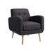 Mid-Century Modern Fabric Accent Armchair Single Sofa With Rubber Wood Legs For Living Room_maomaolike.com