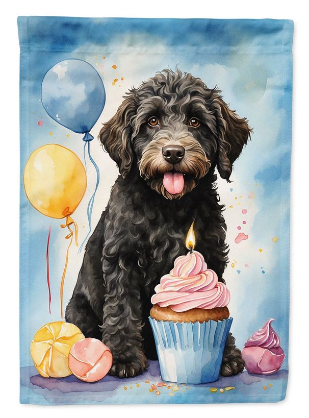Labradoodle Black Happy Birthday Garden Flag Mailbox Flag Decorative Yard Flag Banner Outside Patio Artwork Yard Flower Beds, Garden Size, Multicolor_maomaolike.com