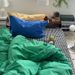 Amber Pine Forest INS Washed Cotton Bedding Four-Piece Solid Color Sheet Duvet Cover Bed Skirt Three-Piece Set_maomaolike.com