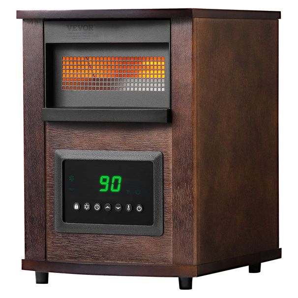 VEVOR Infrared Heater, 1500W Remote Control Electric Space Heater, LED Patio Heater W/ 3 Speeds & Timer & Overheat/Tip-Over Protection & Child Lock, For Bedroom,Living Room,Nursery,Studio,MDF_maomaolike.com
