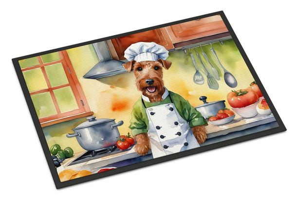 Irish Terrier The Chef Doormat Front Door Mat Indoor Outdoor Rugs For Entryway, Non Slip Washable Low Pile, 24H X 36W_maomaolike.com