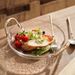 Handmade Rattan Glass Fruit Living Room Home Japanese Retro Snack Salad Plate Ins Style High Aesthetic_maomaolike.com