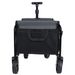 All-in-One Convertible Folding Camping Wagon Cart: Bench Seat, Storage Compartment & Included Dog Tether, Black/Gray_maomaolike.com