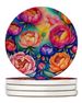 Colorful Peonies Large Sandstone Coasters Pack Of 4 Absorbent Round Coasters Decor Gifts For Men Or Women, 4 In, Multicolor_maomaolike.com