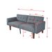 Mid-Century Modern PU Leather Matte Gray Sofa – 68'' Wide 3-Seater Tufted Couch With Wooden Legs For Small Spaces, Living Room & Office_maomaolike.com