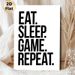 Gaming Slogan Painting Poster, Minimalist Bold Black & White Typography Poster, Simple Gaming-themed Decor Ideal For Game Room, Bedroom_maomaolike.com