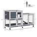 Wooden Rabbit Hutch Bunny Hutch Elevated Pet House Cage Small Animal Habitat With No Leak Tray Lockable Door Openable Top For Rabbits, Chickens, Ducks, Indoor 57.75" X 18" X 32.5" Gray_maomaolike.com