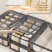 Lidded Underwear Organizer, Thickened Multi-Compartment Box For Socks & Bras, 3-Piece Set With Dividers_maomaolike.com